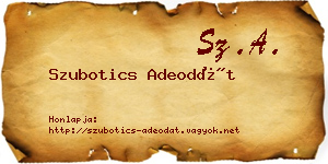 Szubotics Adeodát névjegykártya